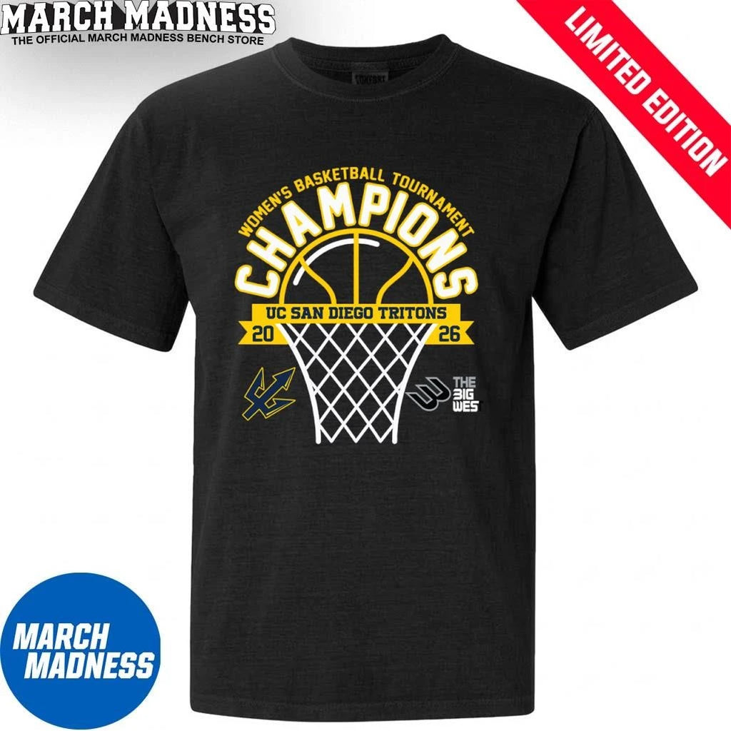 Official UC San Diego Tritons 2026 Big West Conference Women’s Basketball Tournament Champions Shirt