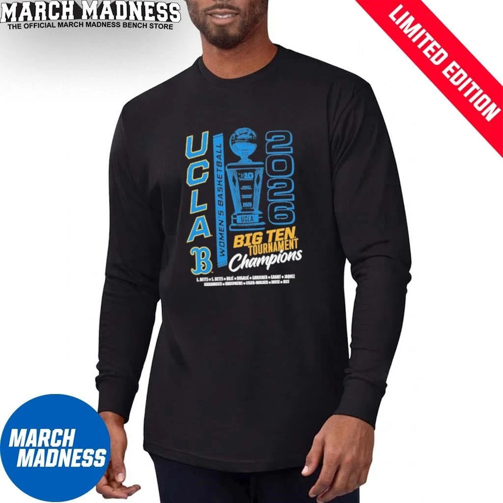 Official UCLA Women’s Basketball 2026 Big Ten Tournament Champions Trophy T-Shirt