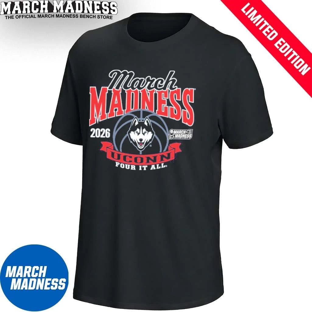 Official UConn Huskies Women’s Basketball 2026 March Madness Bound shirt