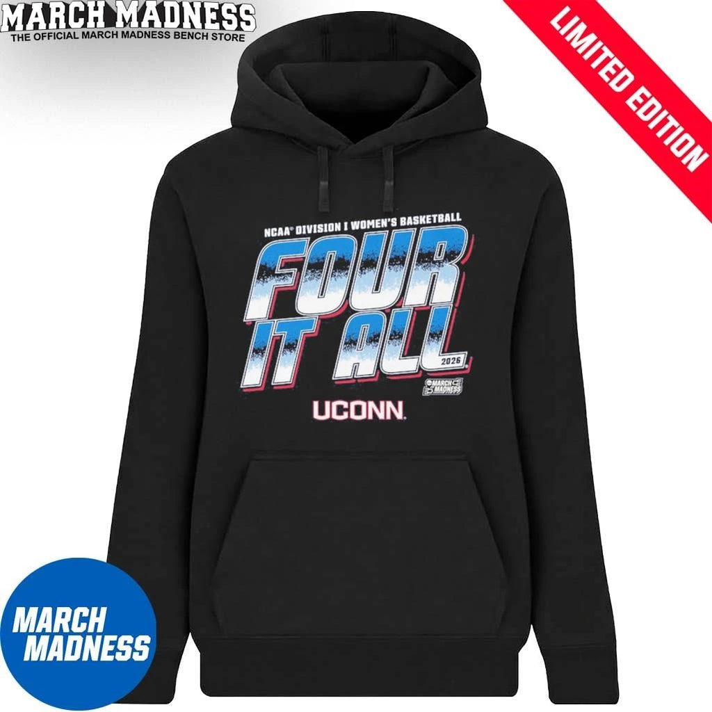 Official UConn Women’s Basketball Four It All 2026 March Madness Shirt