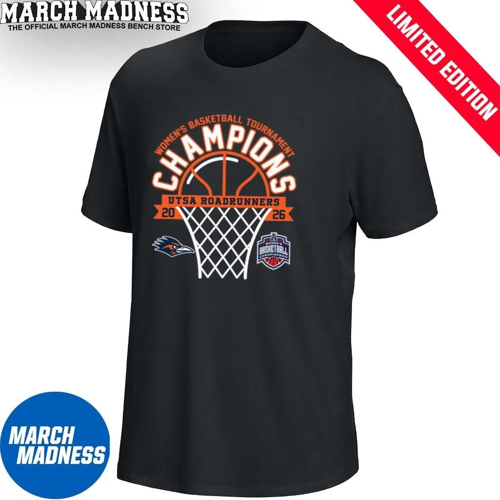 Official UTSA Roadrunners 2026 American Conference Women’s Basketball Tournament Champions Shirt