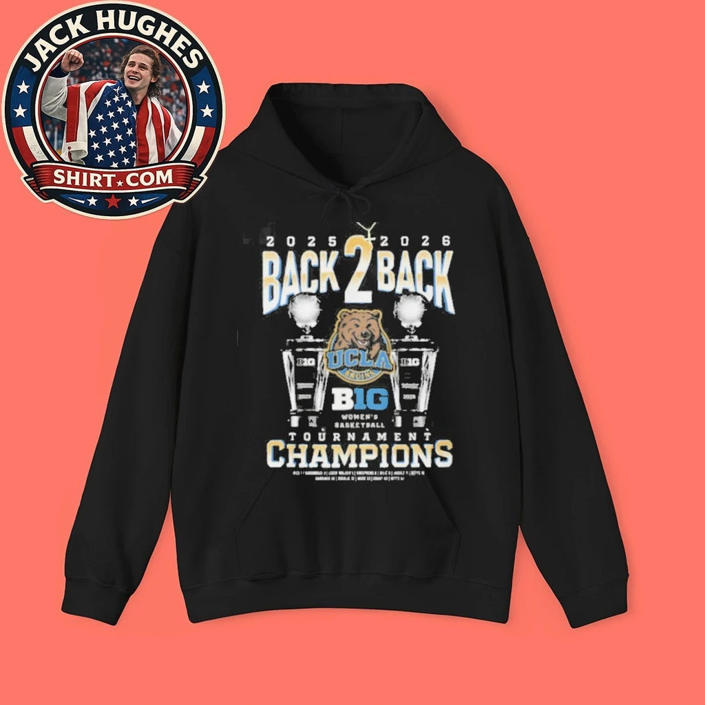 Official Ucla Bruins Women #8217 S Basketball Back To Back B1g Tournament Champions 2025 2026 Shirt