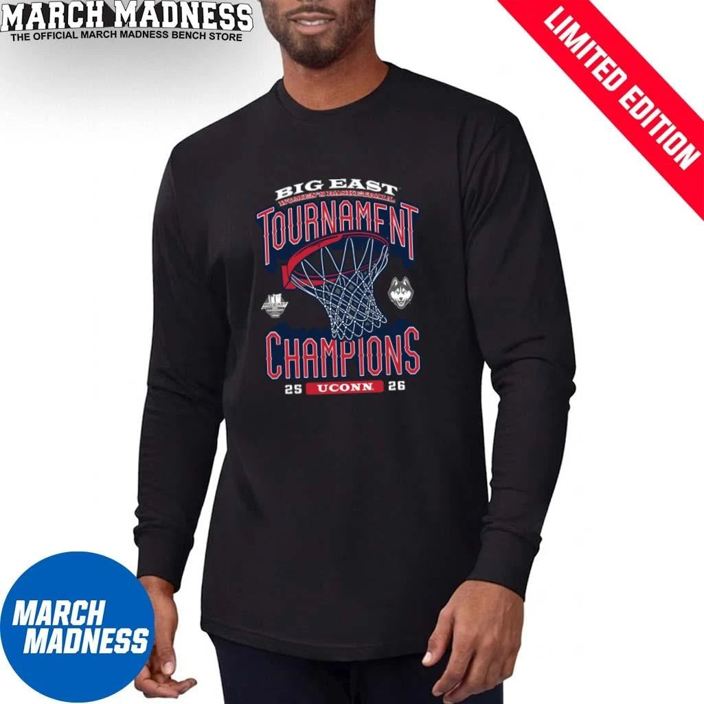 Official Uconn Huskies Big East Women’s Basketball Tournament Champions 2026 T-Shirt