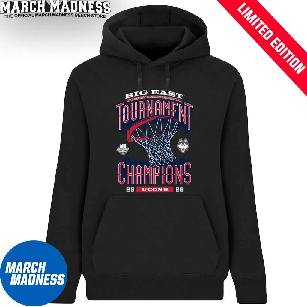 Official Uconn Huskies Big East Women’s Basketball Tournament Champions 2026 T-Shirt
