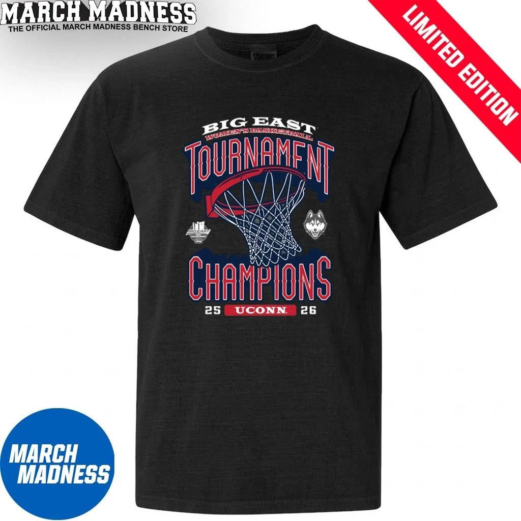 Official Uconn Huskies Big East Women’s Basketball Tournament Champions 2026 T-Shirt