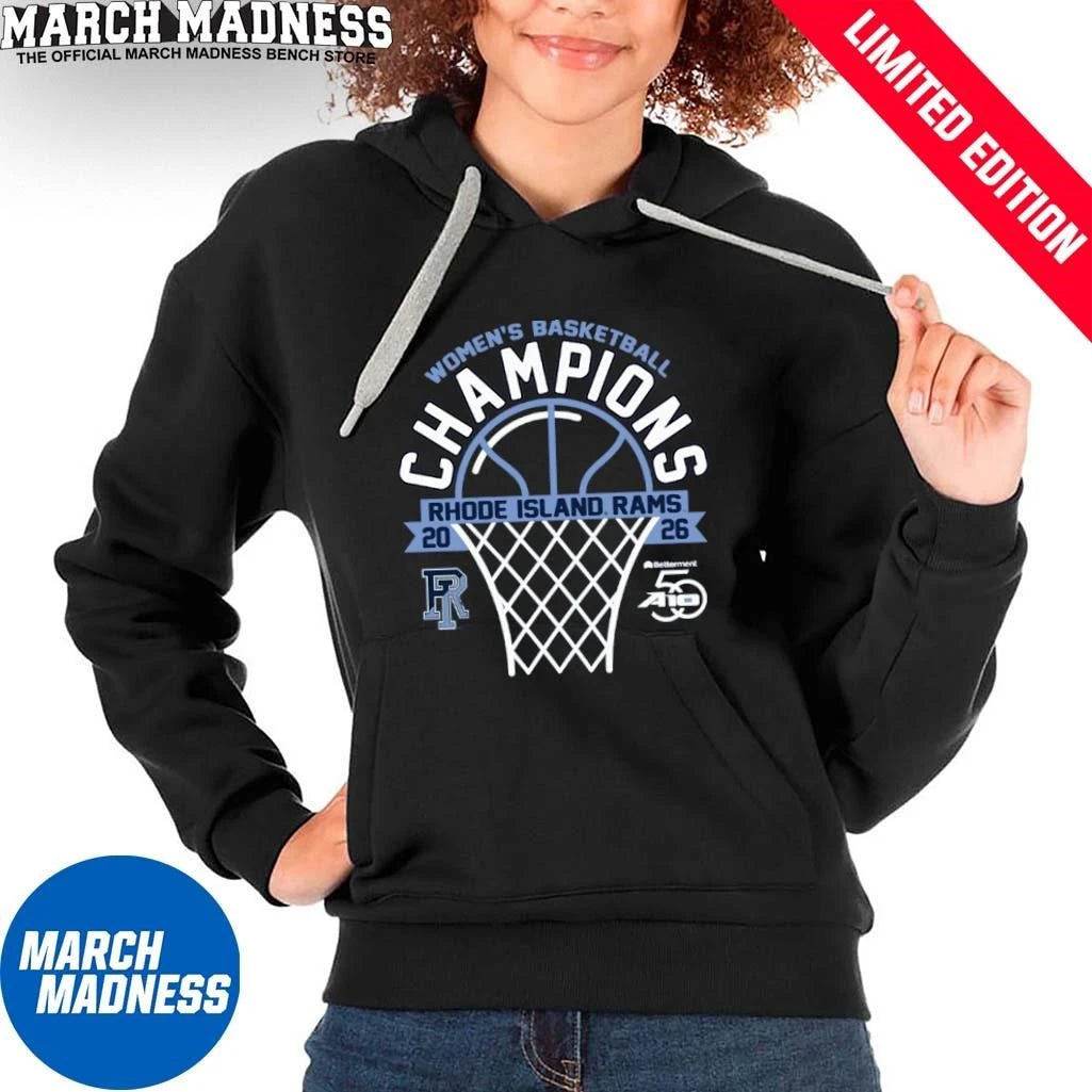 Official University of Rhode Island Rams Atlantic 10 Women’s Basketball Tournament Champions T-Shirt