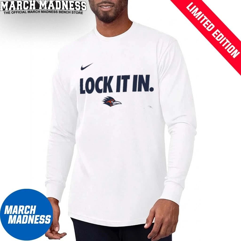 Official University of Texas San Antonio Basketball Lock It In Bench T-Shirt
