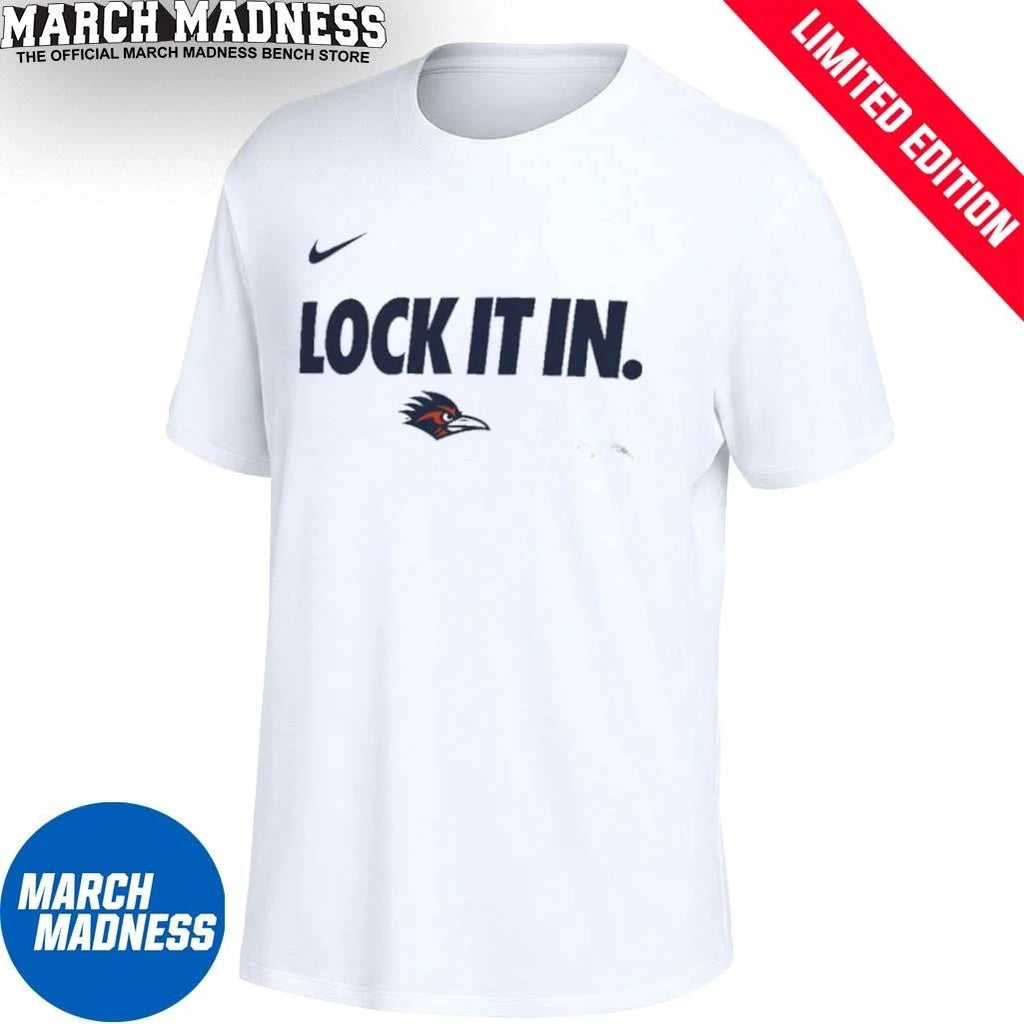 Official University of Texas San Antonio Basketball Lock It In Bench T-Shirt