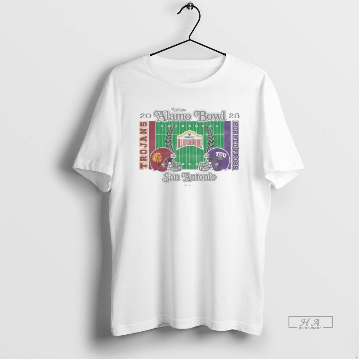 Official Usc Trojans Vs Tcu Horned Frogs 2025 Valero Alamo Bowl 2 Team Head To T-Shirts, Hoodie, Sweatshirt