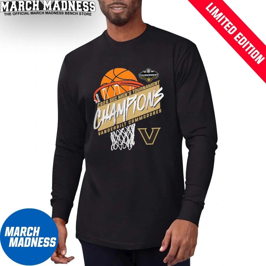 Official Vanderbilt Men’s Basketball SEC Tournament Champions Basket T-Shirt