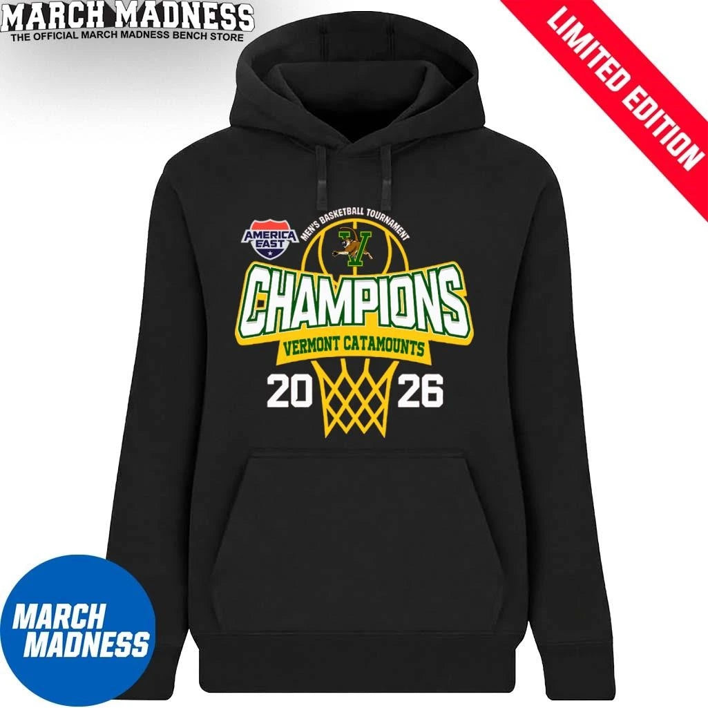 Official Vermont Catamounts 2026 America East Conference Men’s Basketball Tournament Champions Shirt
