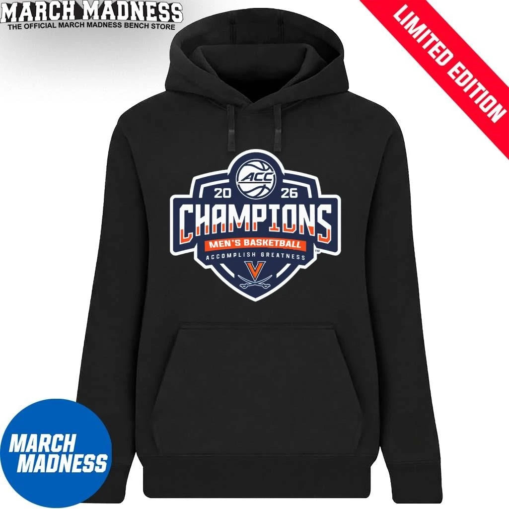 Official Virginia Men’s Basketball 2026 ACC Tournament Champions Locker Room T-Shirt