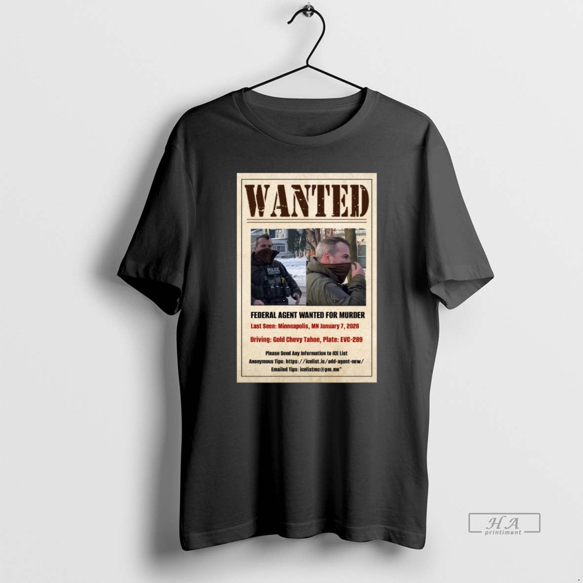 Official Wanted Federal Agent Wanted For Murder Last Seen Minneapolis Mn Jan 7 2026 T-Shirts, Hoodie, Sweatshirt
