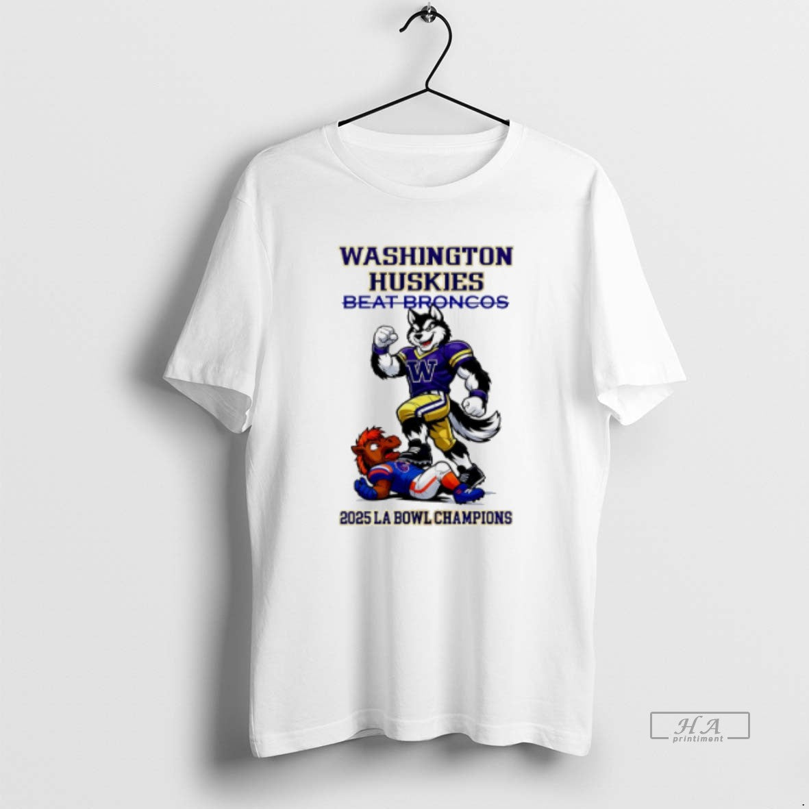 Official Washington Huskies 2025 La Bowl Champions Beat Broncos Mascot T-Shirts, Hoodie, Sweatshirt | HypeCrazeTee.com