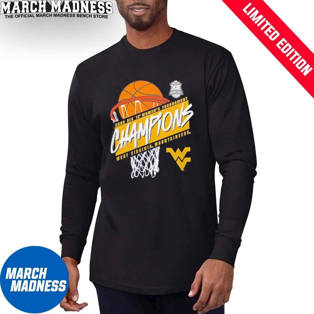 Official West Virginia Women’s Basketball Big 12 Conference Tournament Champions T-Shirt
