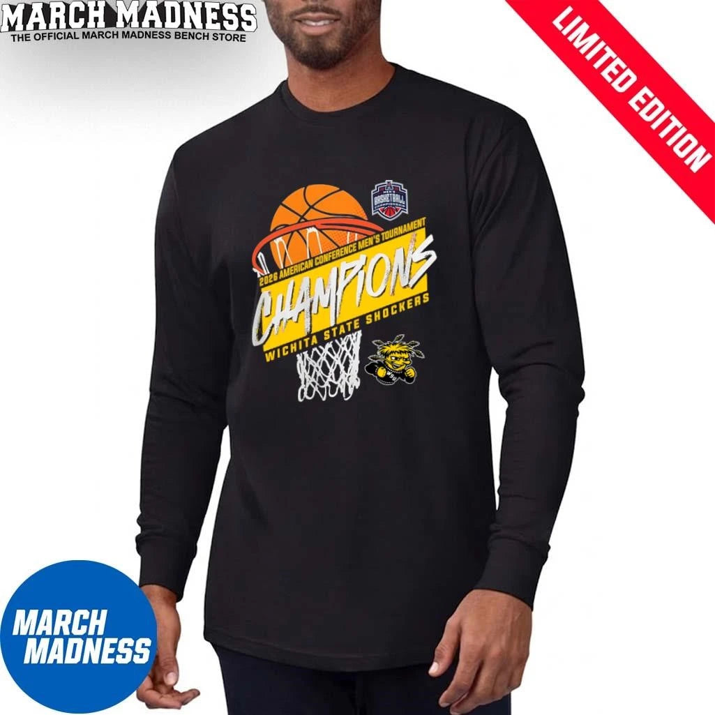 Official Wichita State Men’s Basketball American Conference Tournament Champions Basket Shirt