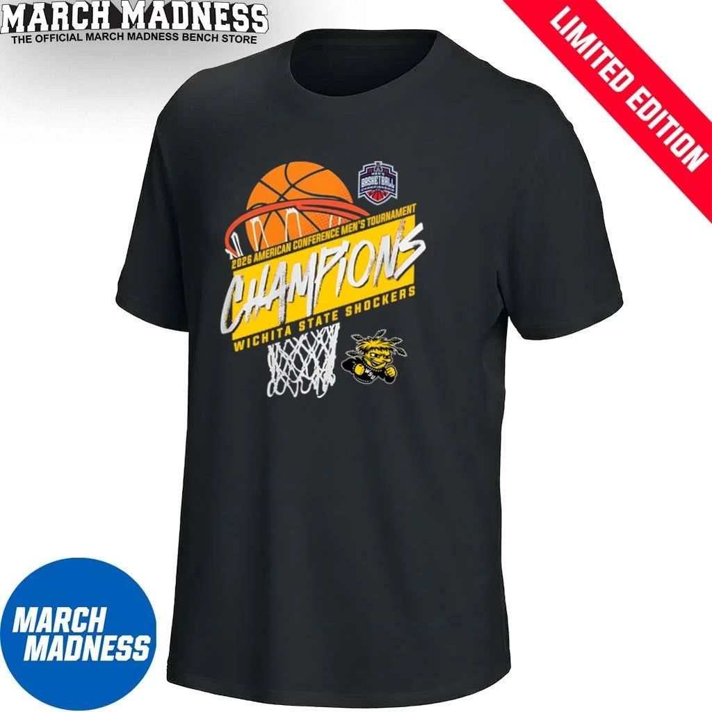 Official Wichita State Men’s Basketball American Conference Tournament Champions Basket Shirt