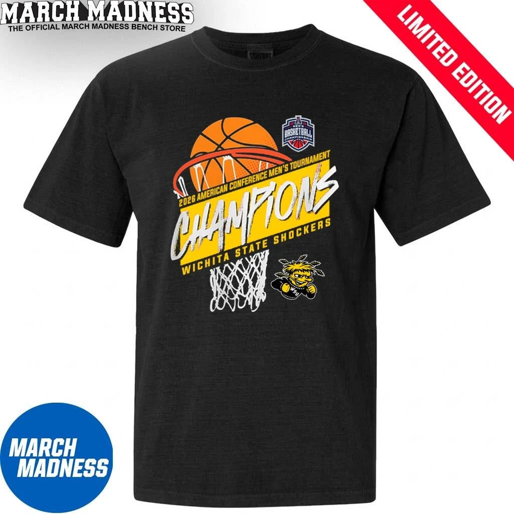 Official Wichita State Men’s Basketball American Conference Tournament Champions Basket Shirt