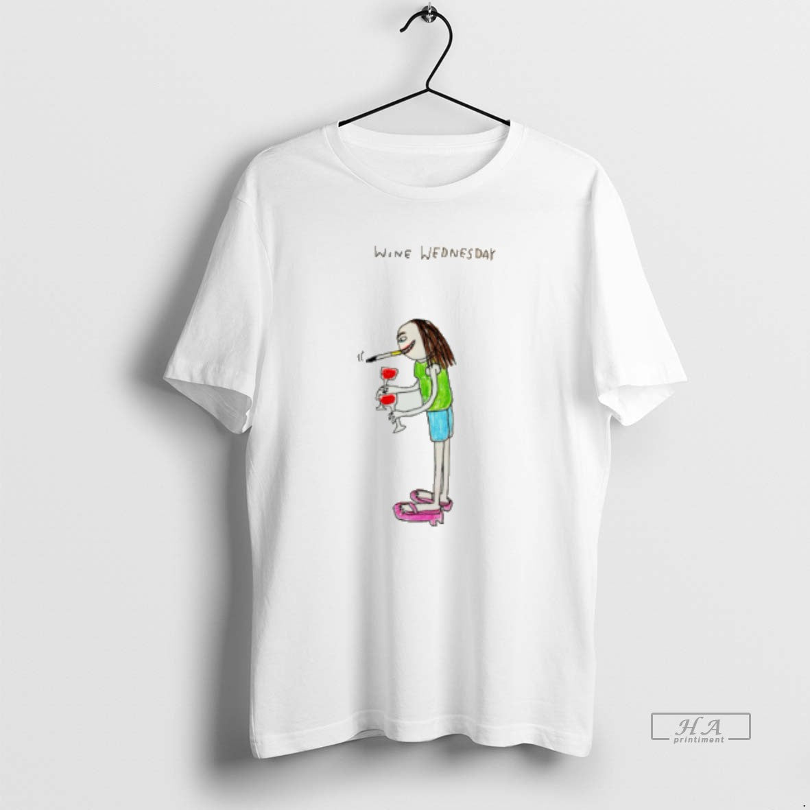 Official Wine Wednesday Girl Smoking Paint Tee Hoodie, Sweatshirt | HypeCrazeTee.com