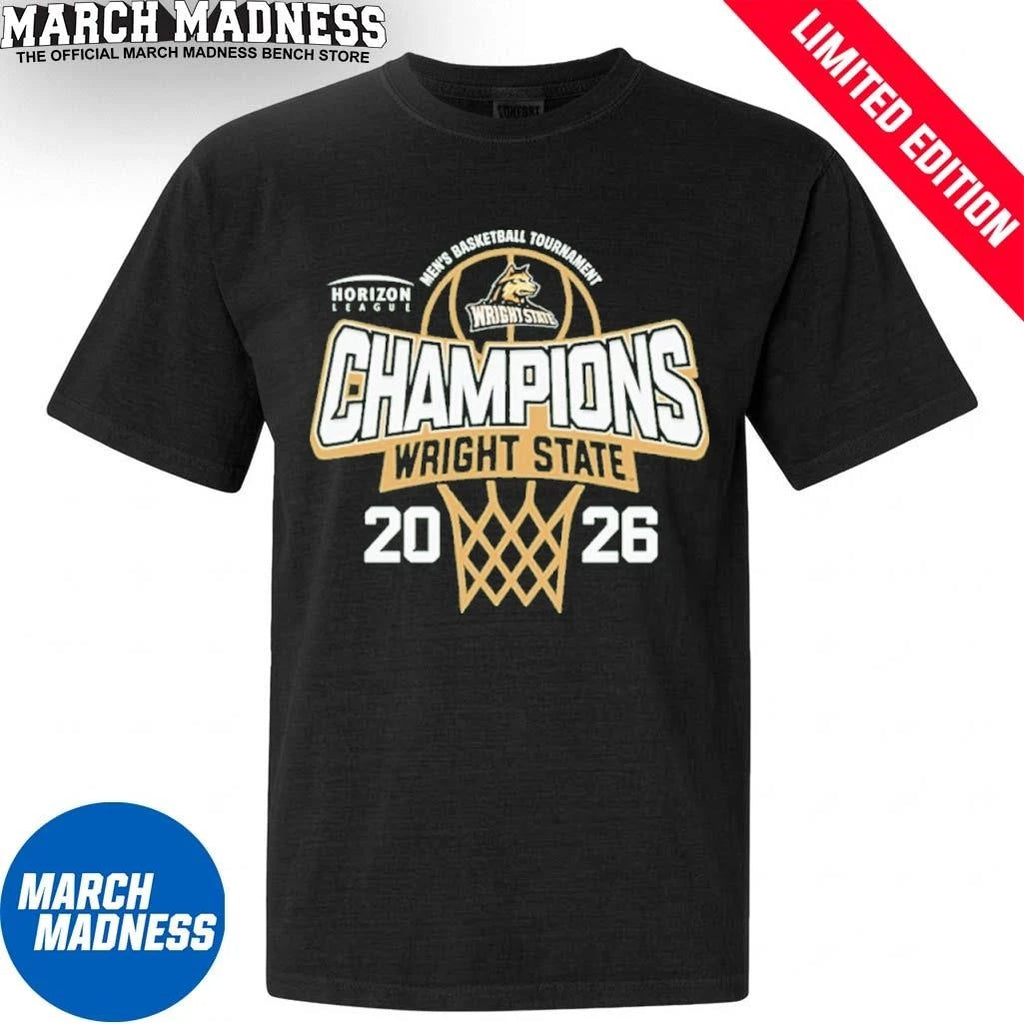 Official Wright State Raiders 2026 Horizon League Men’s Basketball Tournament Champions T-Shirt