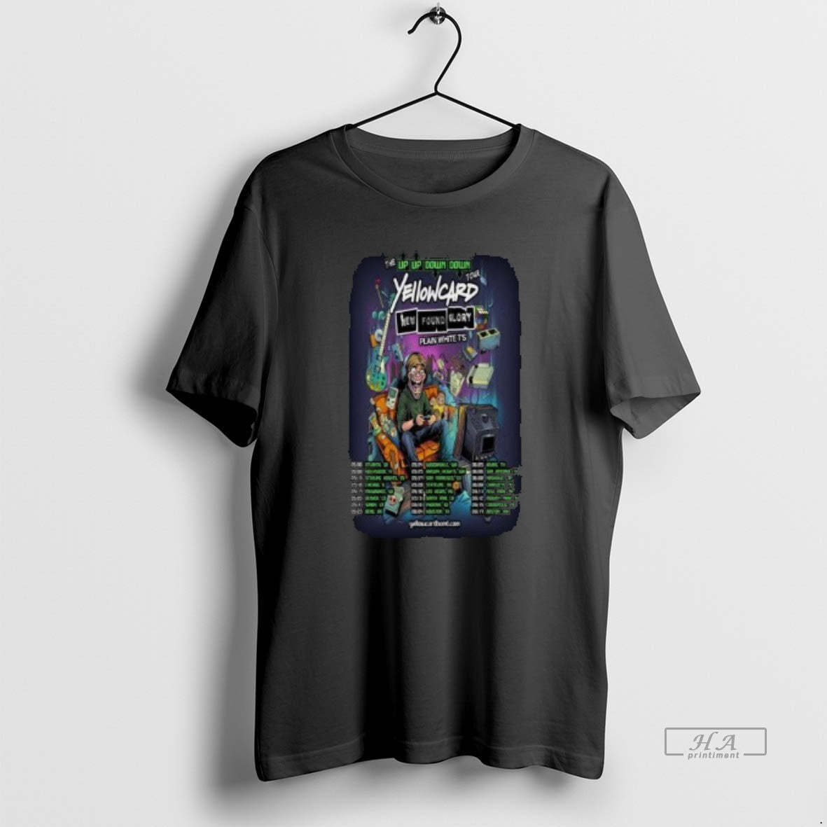 Official Yellowcard The Up Up Down Down Tour 2026 Circle Black T-Shirts, Hoodie, Sweatshirt | HypeCrazeTee.com
