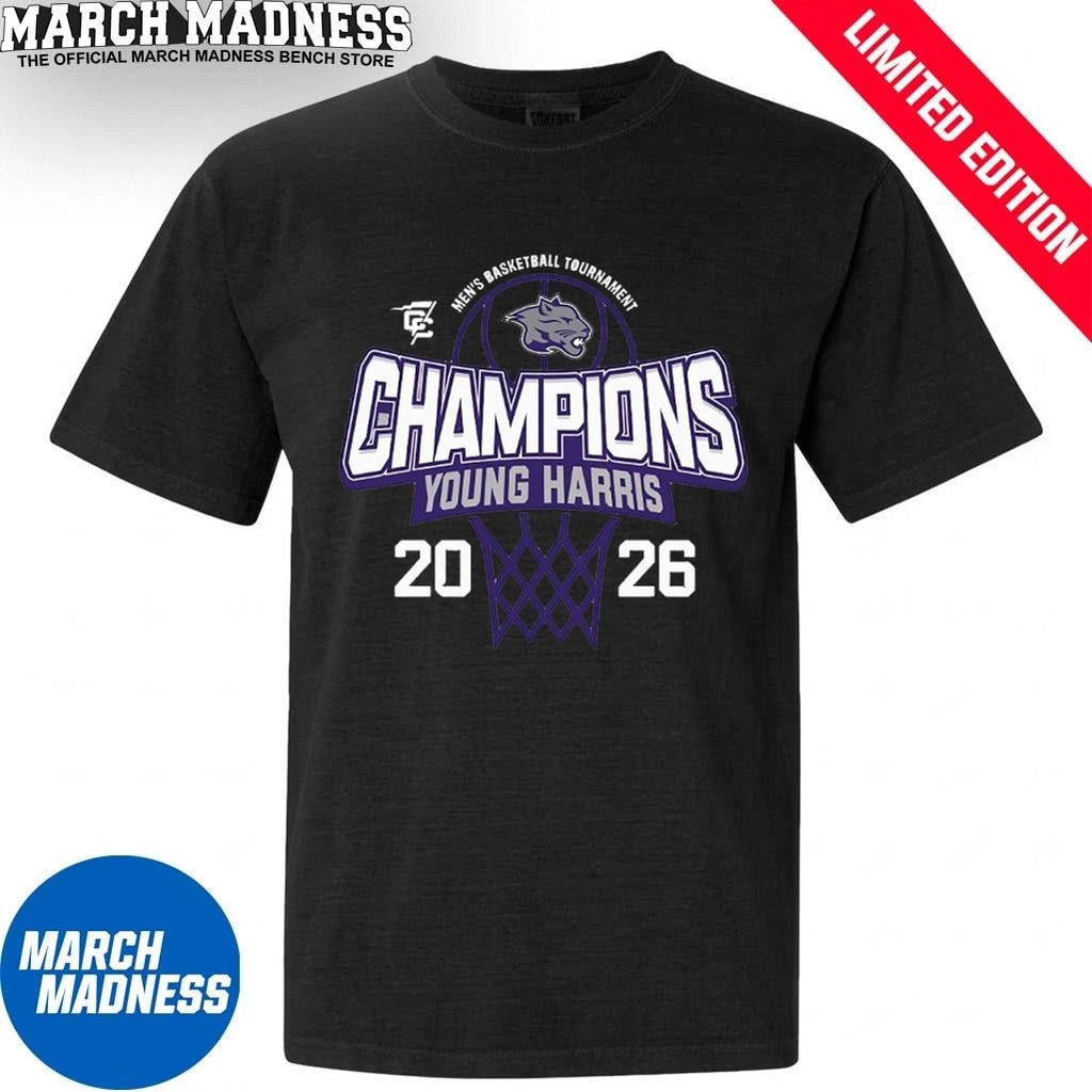 Official Young Harris Conference Carolinas Men’s Basketball Tournament Champions Shirt