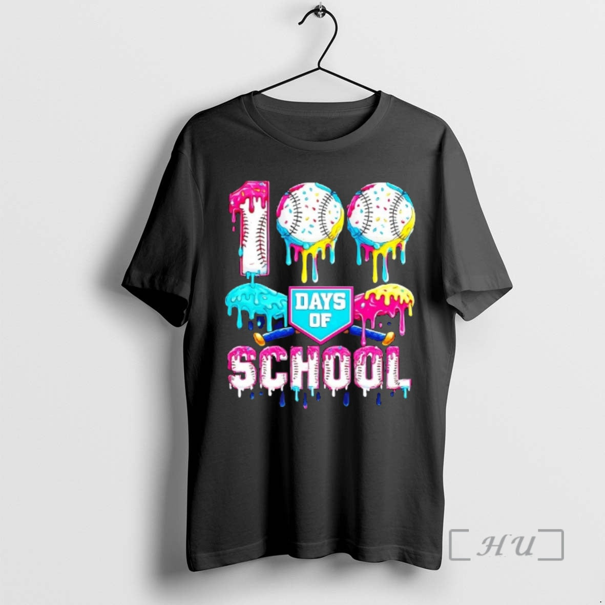 Officials 100 Days Of School 100th Day Ice Cream Drip Baseball Premium T Shirts Sweater Hoodie, Sweatshirt | HypeCrazeTee.com