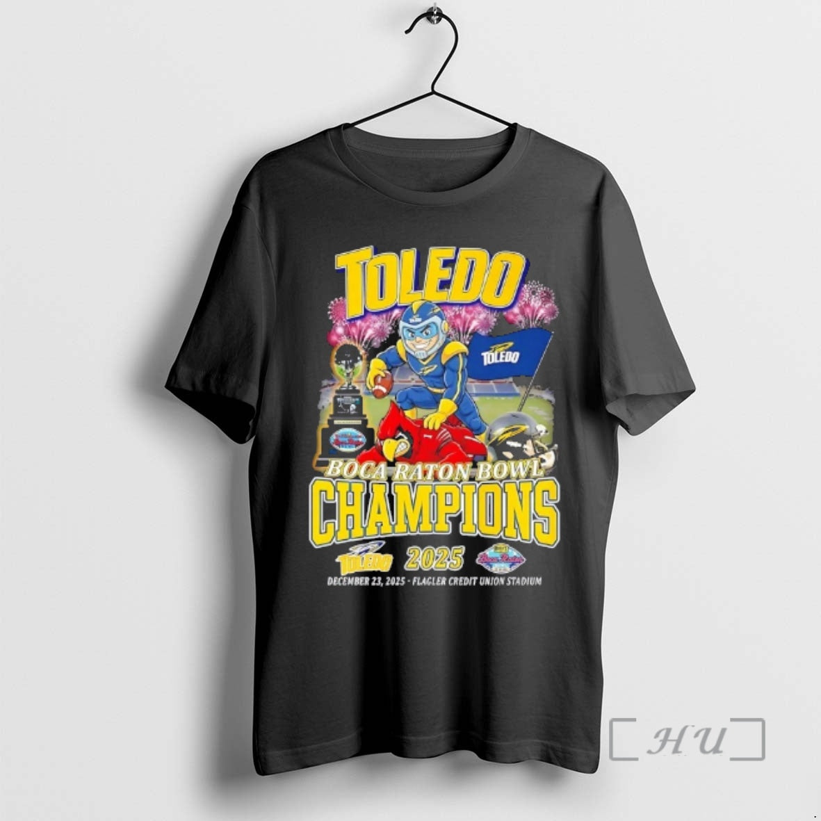 Officials 2025 Boca Raton Bowl Champions Toledo Rockets Beat Louisville Cardinals Flagler Credit Union Stadium T-Shirts,...