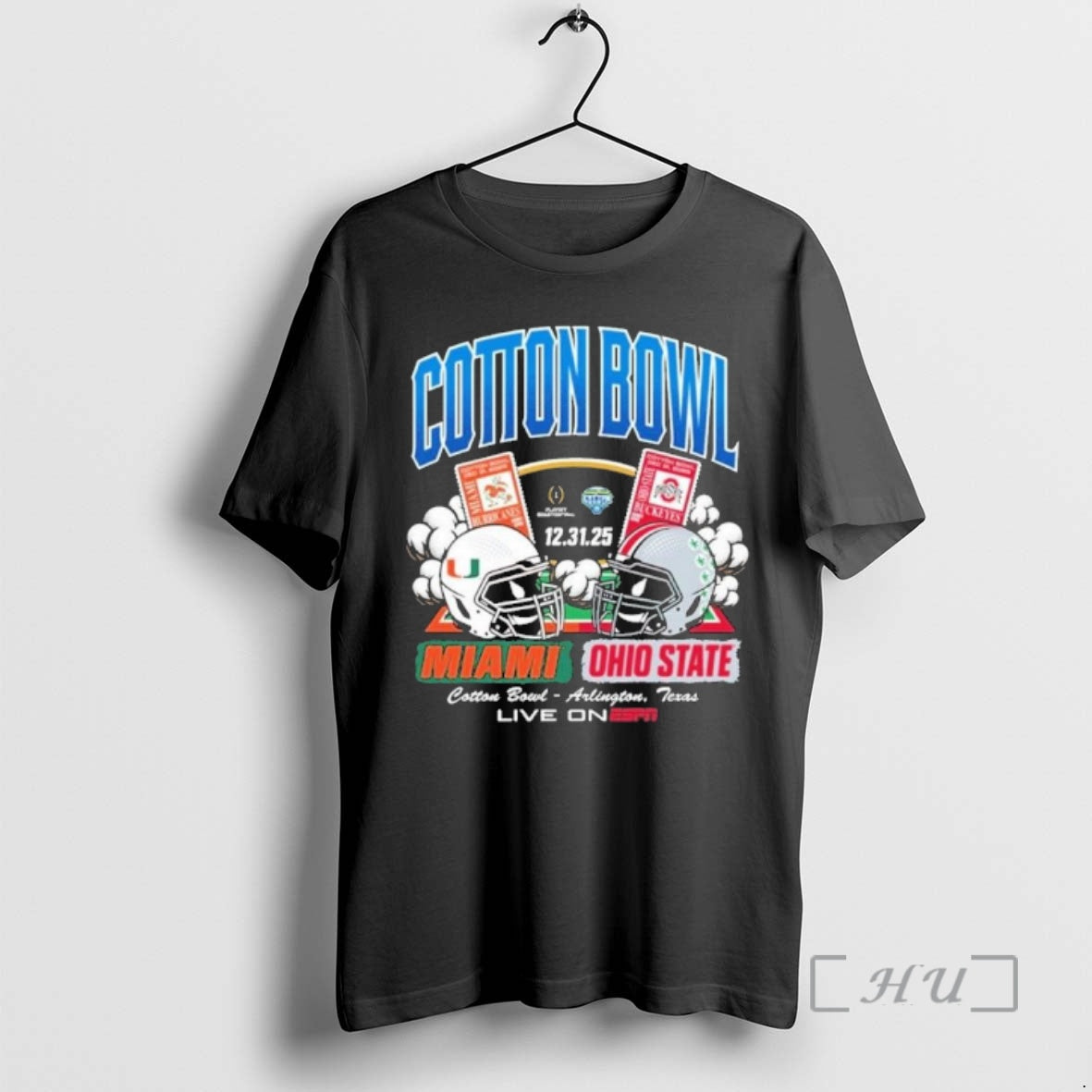 Officials 2025 Cotton Bowl Head To Head Miami Vs Osu T-Shirts, Hoodie, Sweatshirt | HypeCrazeTee.com