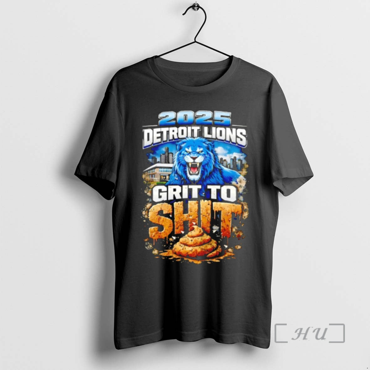 Officials 2025 Detroit Lions Grit To Shit Mascot T-Shirts, Hoodie, Sweatshirt | HypeCrazeTee.com