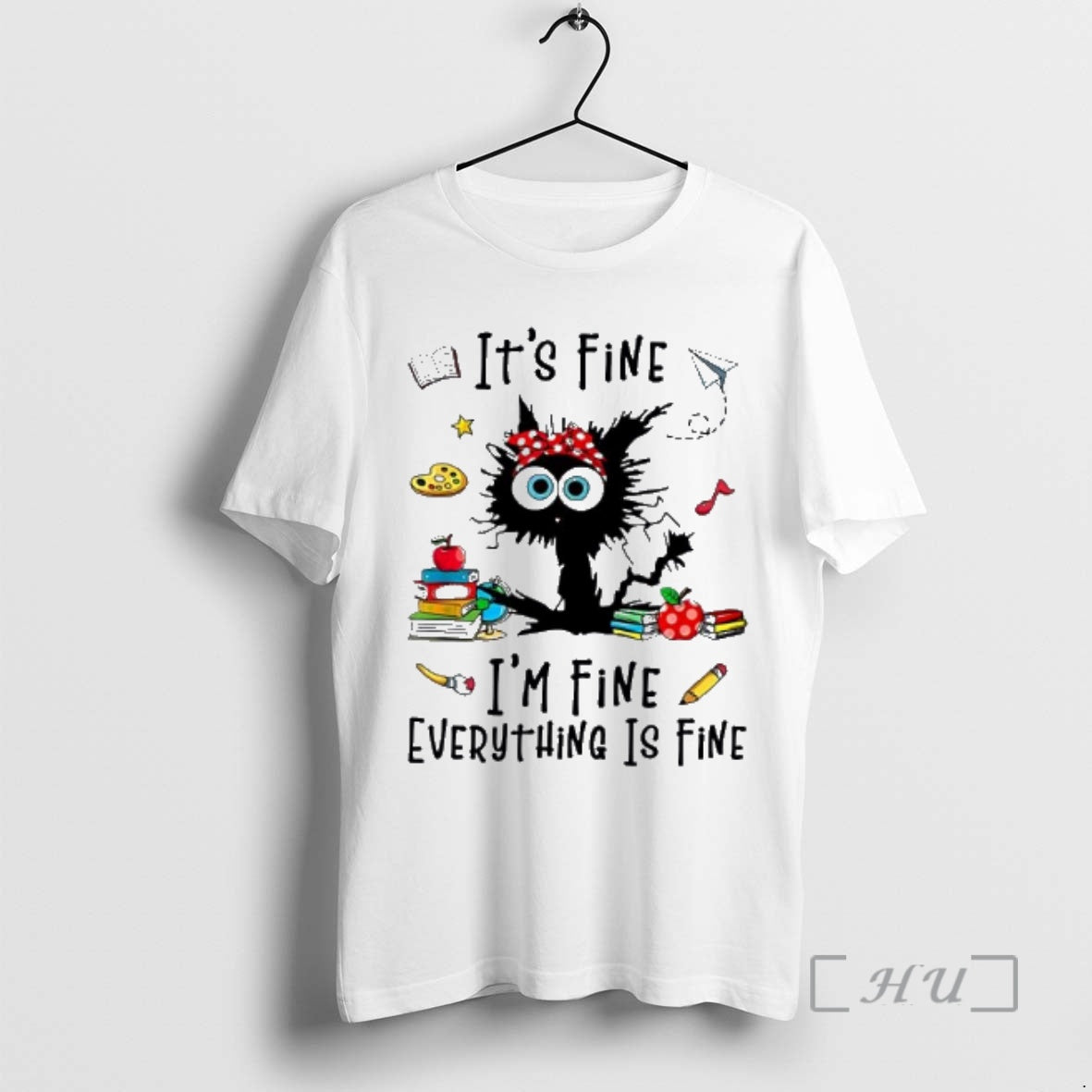 Officials Cat Its Fine Im Fine Everything Is Fine 100 Days Of School Premium T-Shirts, Hoodie, Sweatshirt | HypeCrazeTee.com