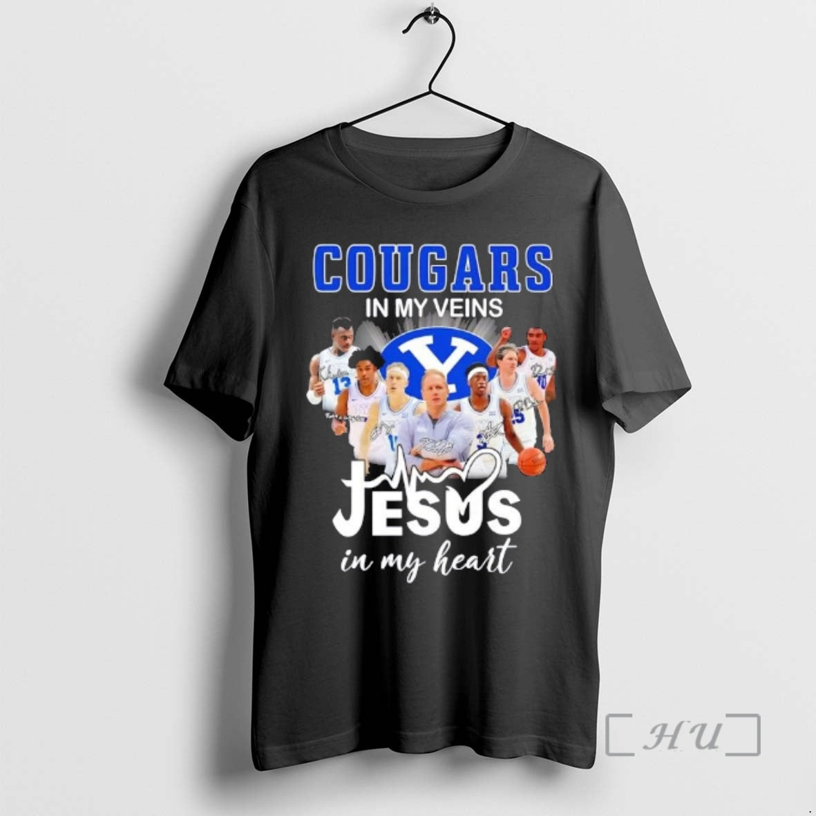 Officials Coach Kevin Young And Players Byu Cougars Basketball In My Veins Jesus In My T-Shirts, Hoodie, Sweatshirt