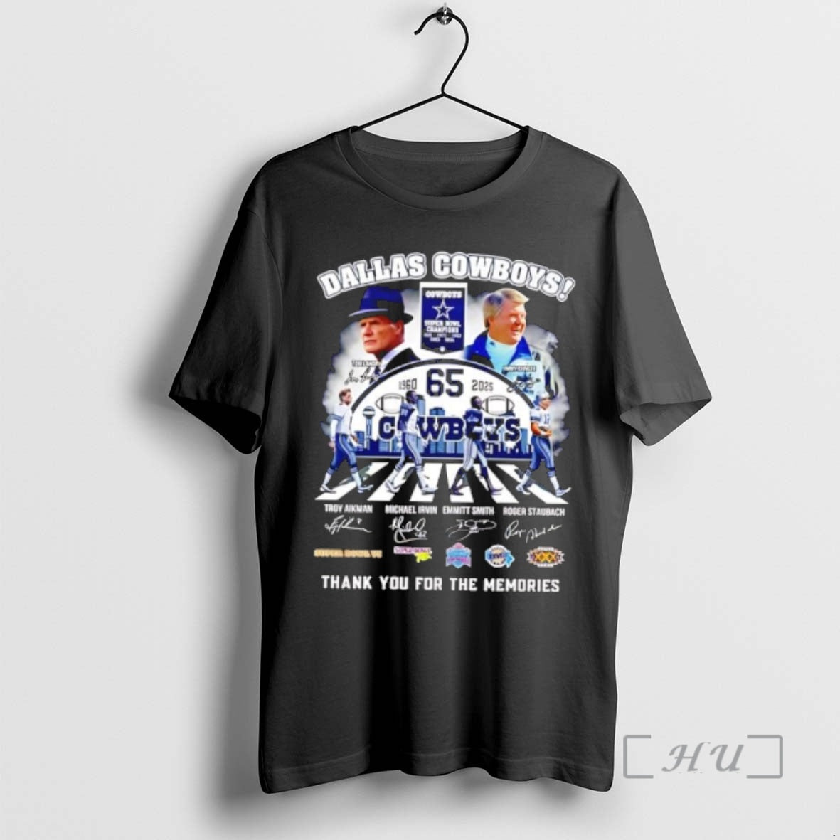 Officials Dallas Cowboys 65th Anniversary Team Graphic Signature T-Shirts, Hoodie, Sweatshirt | HypeCrazeTee.com