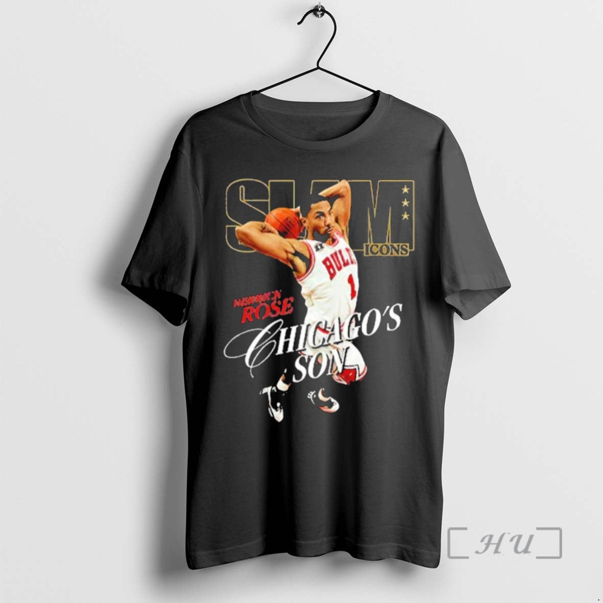 Officials Derrick Rose Chicagos Son Slam Icons T-Shirts, Hoodie, Sweatshirt | HypeCrazeTee.com