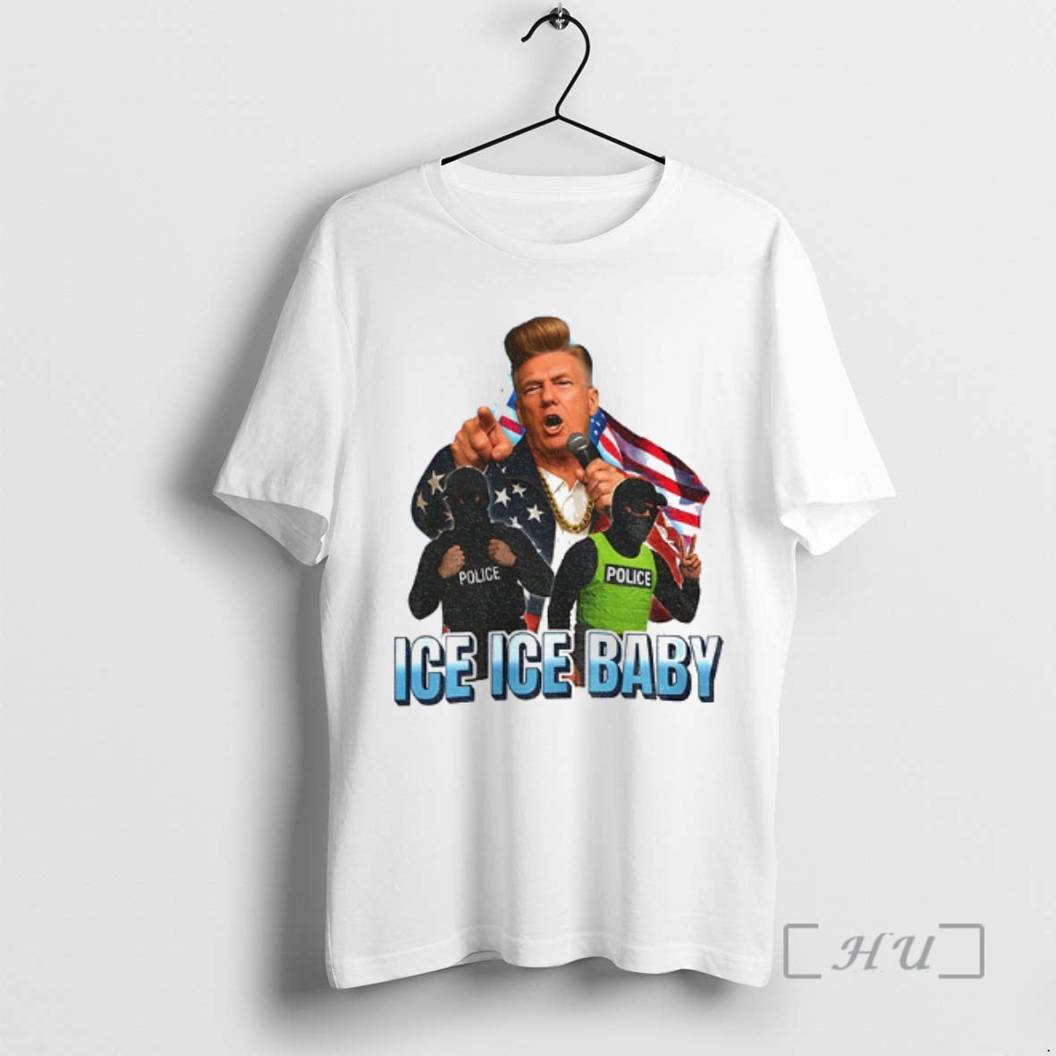 Officials Donald Trump Ice Ice Baby American Flag T-Shirts, Hoodie, Sweatshirt | HypeCrazeTee.com