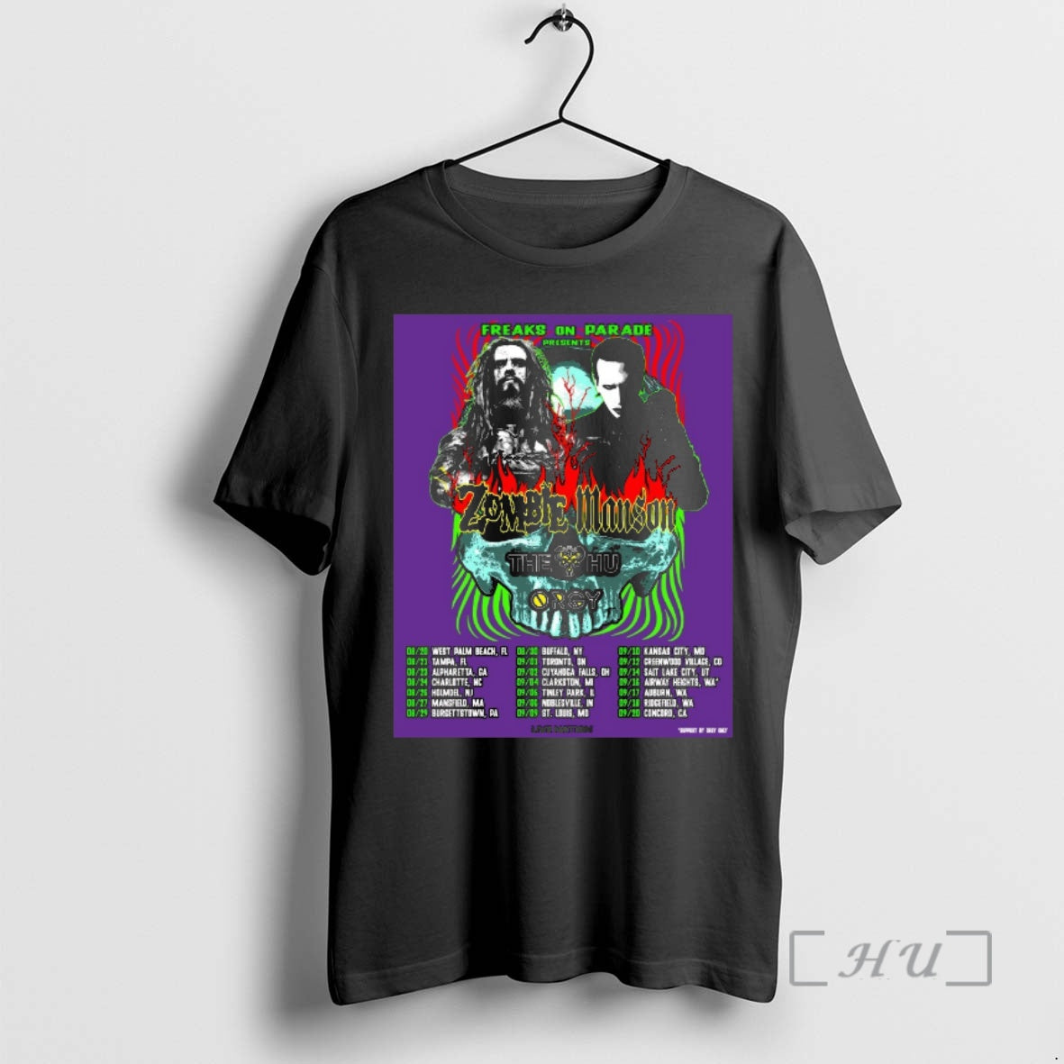 Officials Freaks On Parade Presents Zombie Manson The Hu Orgy 2026 August 20 September 20 T-Shirts, Hoodie, Sweatshirt