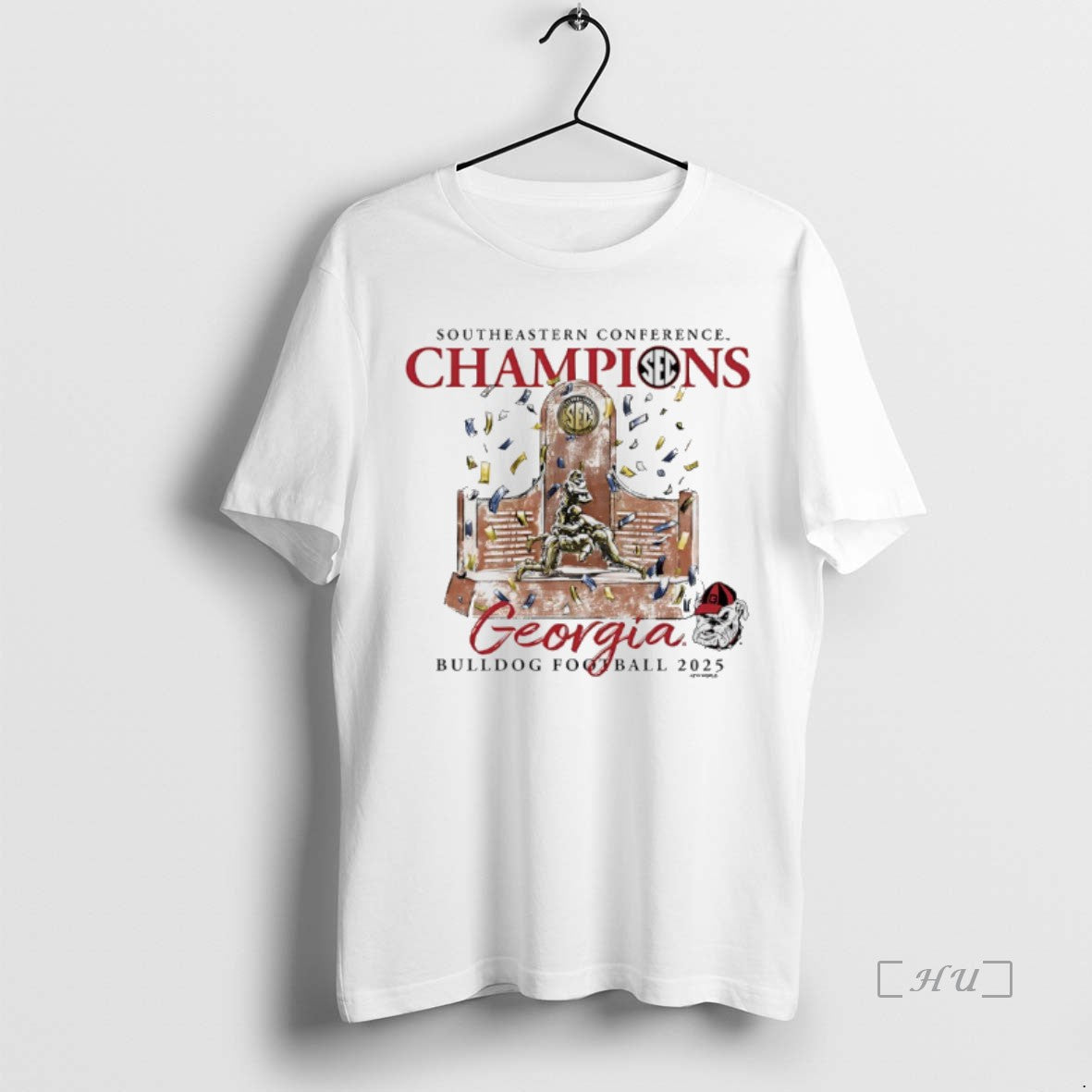 Officials Georgia Bulldogs 2025 Sec Football Champions Trophy T-Shirts, Hoodie, Sweatshirt | HypeCrazeTee.com