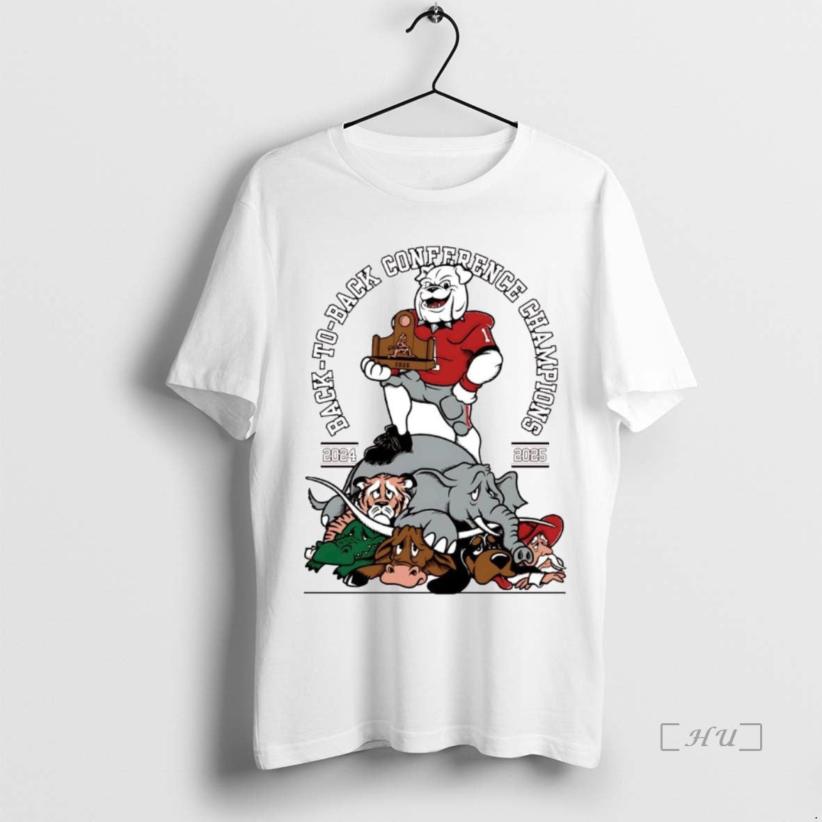 Officials Georgia Bulldogs 2025 Back To Back Conference Champions Mascot T-Shirts, Hoodie, Sweatshirt | HypeCrazeTee.com