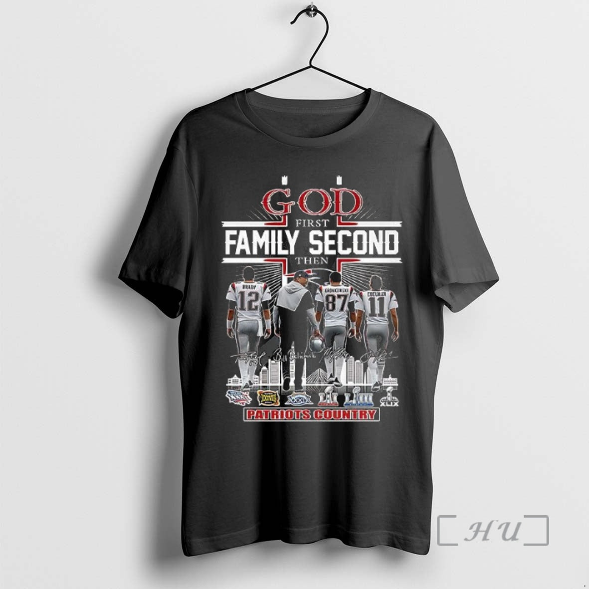 Officials God First Family Second Then Patriots Country Signature T-Shirts, Hoodie, Sweatshirt | HypeCrazeTee.com