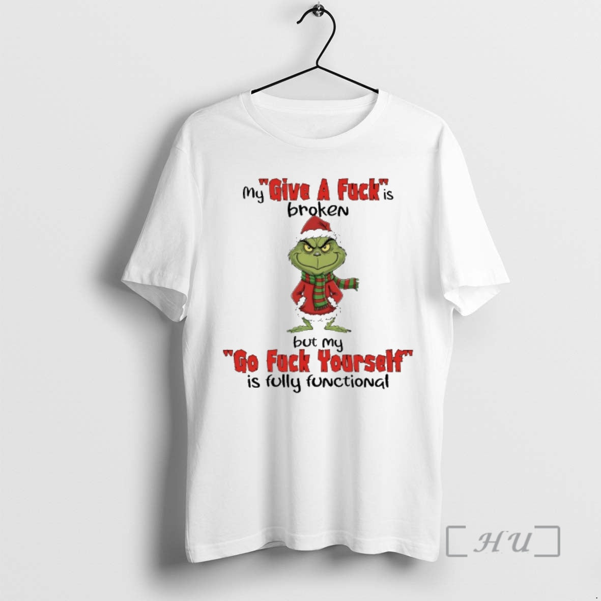 Officials Grinch Santa Claus My Give A Fuck Is Broken But My Go Fuck Yourself T-Shirts, Hoodie, Sweatshirt | HypeCrazeTee.com