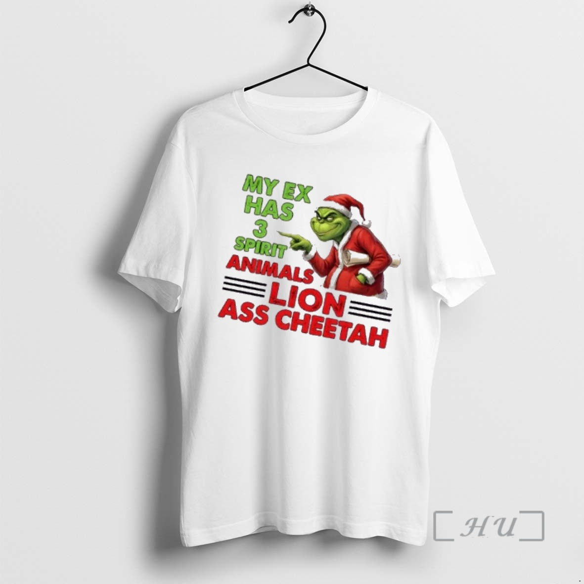 Officials Grinch My Ex Has 3 Spirit Animals Lion Ass Cheetah Premium T Shirts Sweater Hoodie, Sweatshirt | HypeCrazeTee.com