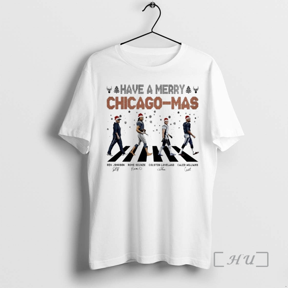 Officials Have A Merry Chicago Mas Bears Football Abbey Road Signatures Circle Premium T Shirts Hoodie, Sweatshirt