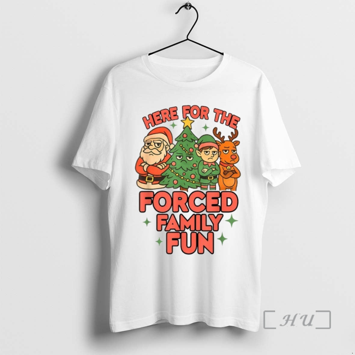 Officials Here For The Forced Family Fun Santa Elf Reindeer Christmas Premium T Shirts Sweater Hoodie, Sweatshirt