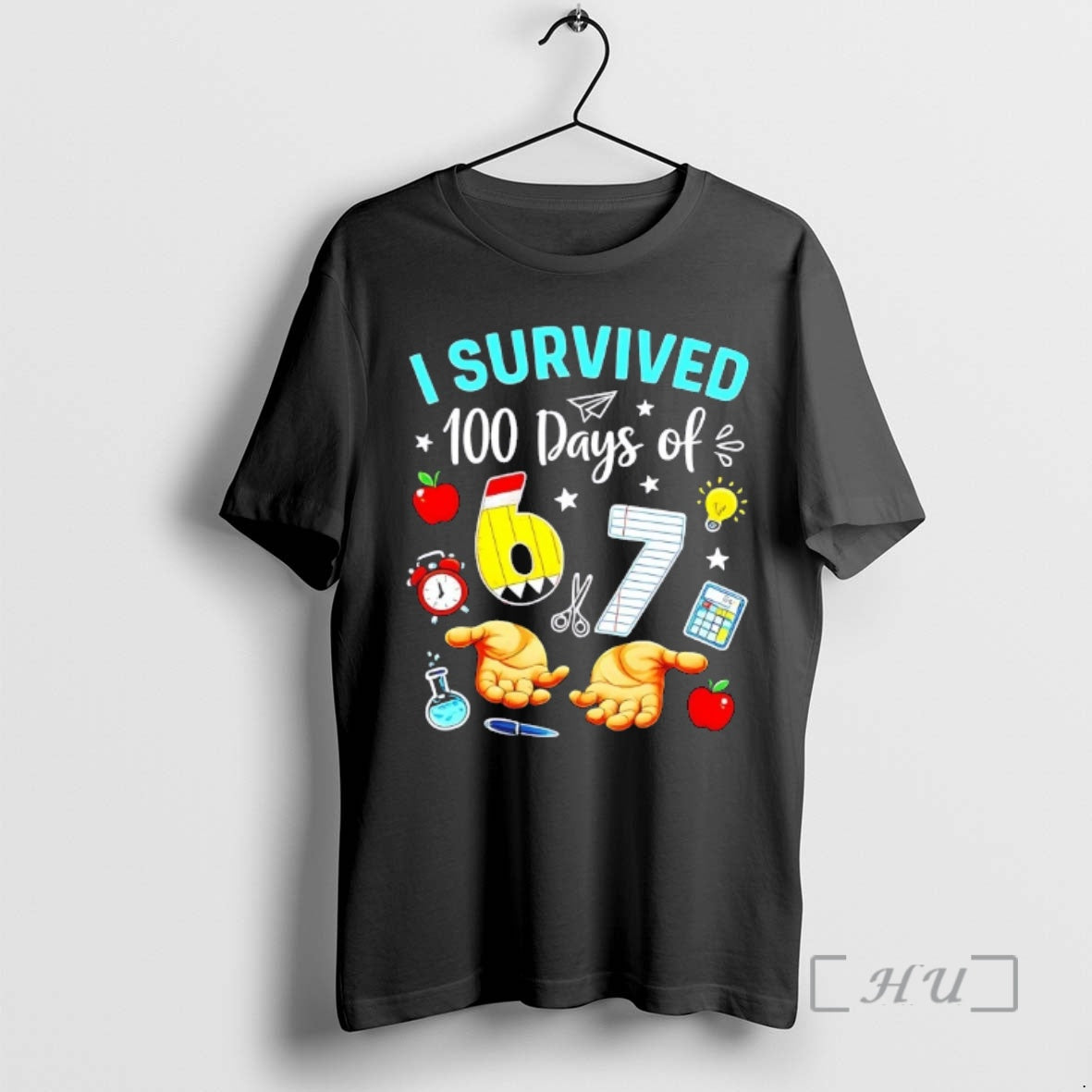 Officials I Survived 100 Days Of 67 School Teachers Students 6 7 Meme Premium T-Shirts, Hoodie, Sweatshirt | HypeCrazeTee.com