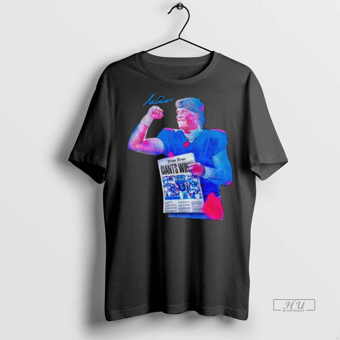 Officials Jaxson Dart Signature Prime News Giants Win Tee Shirt Sweater