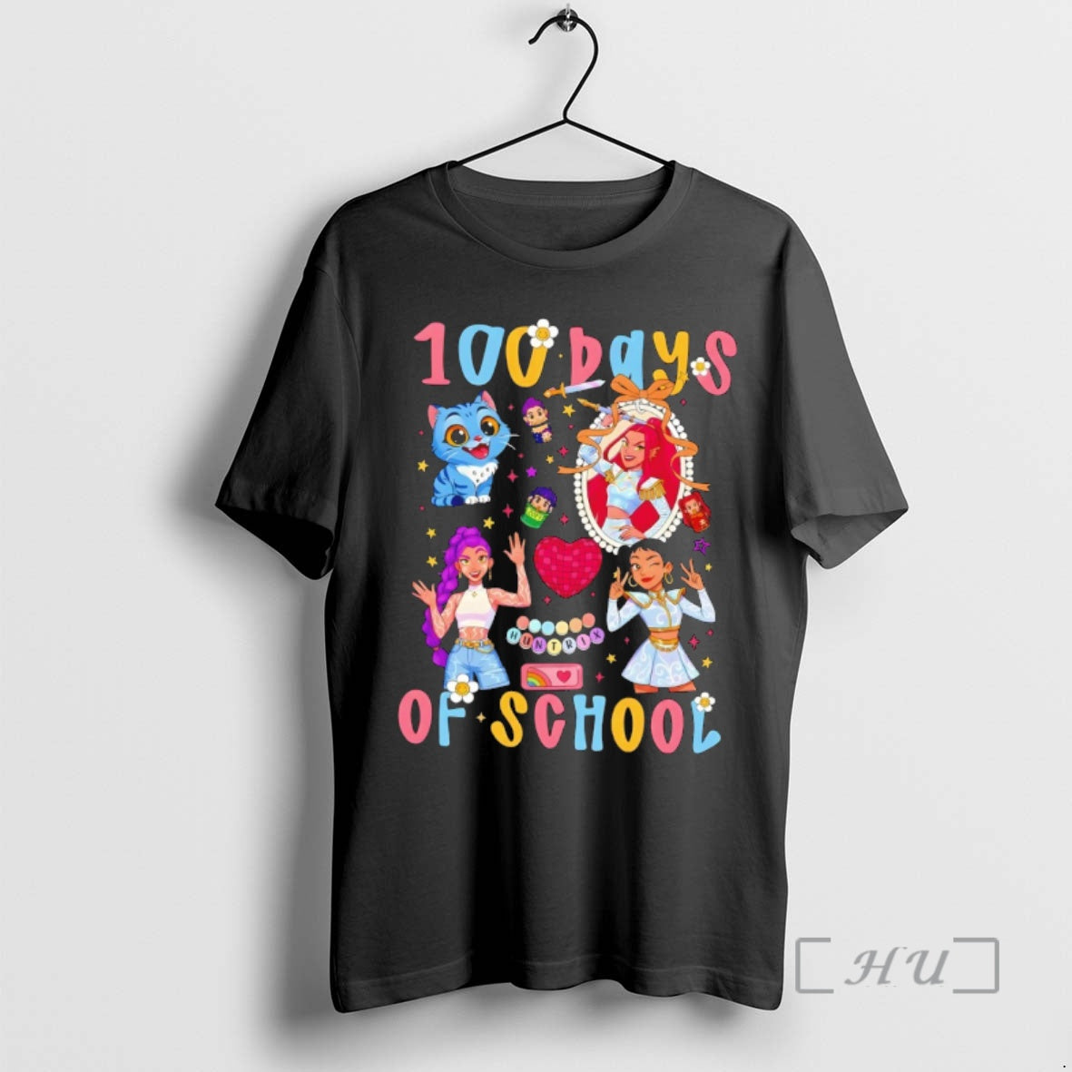 Officials Kpop Demon Hunter Happy 100th Day Of School T-Shirts, Hoodie, Sweatshirt | HypeCrazeTee.com