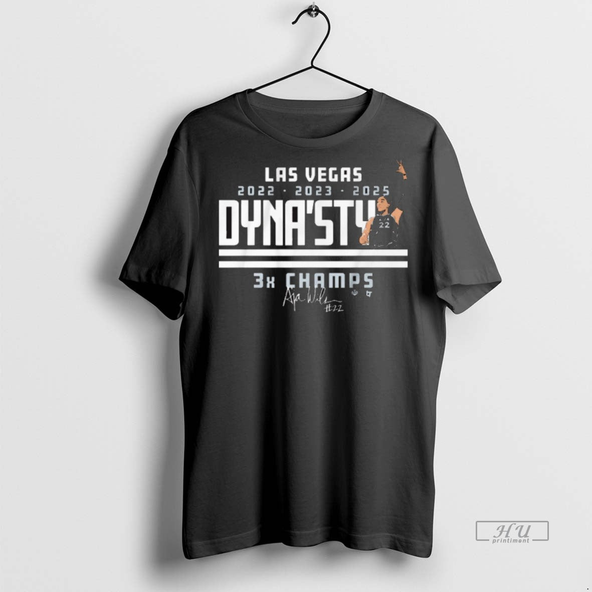 Officials Las Vegas Aces Basketball Aja Wilson Dynasty 3x Champs Signature Tee Shirt Sweater