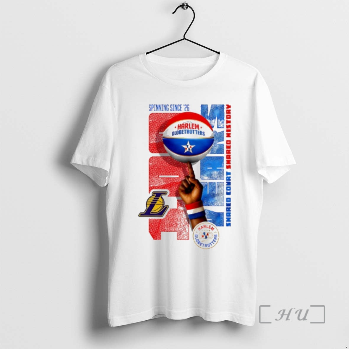 Officials Los Angeles Lakers X Harlem Globetrotters Spinning Since 26 T-Shirts, Hoodie, Sweatshirt | HypeCrazeTee.com