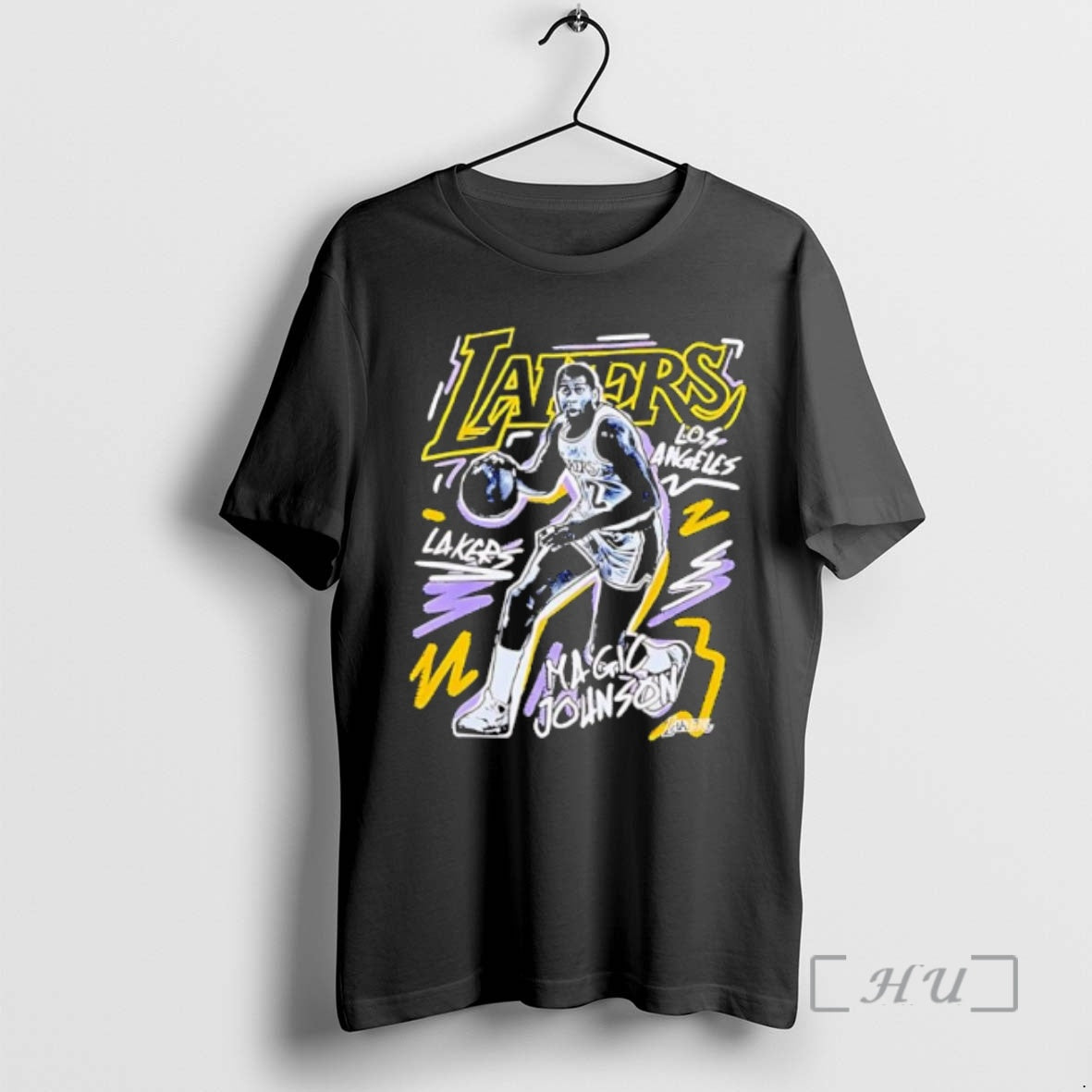 Officials Magic Johnson Los Angeles Lakers Nba Chalked Up Retro T-Shirts, Hoodie, Sweatshirt | HypeCrazeTee.com