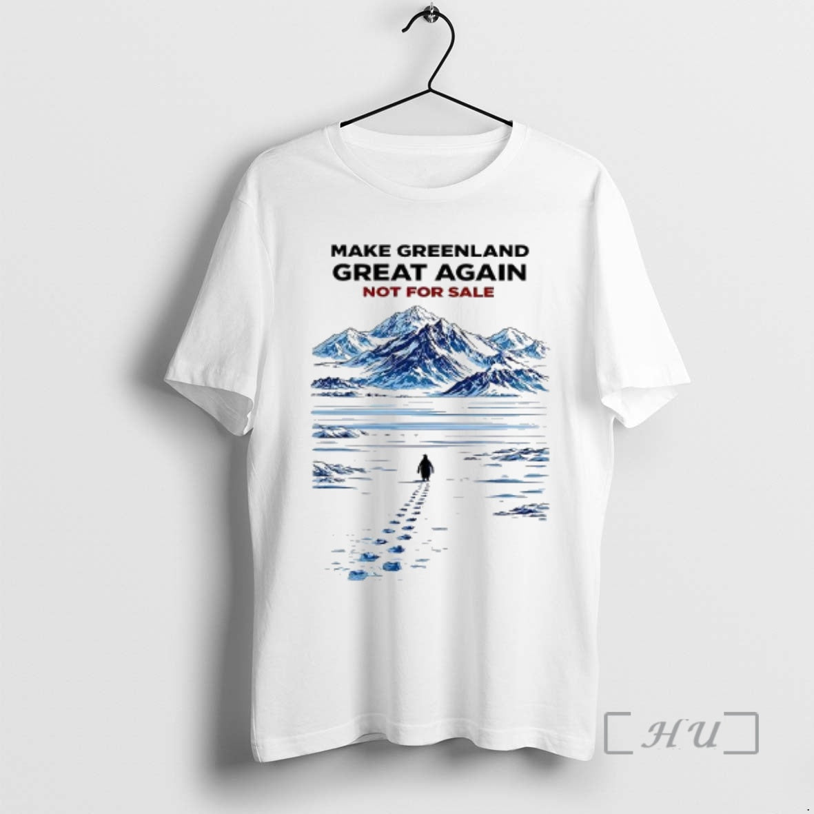 Officials Make Greenland Great Again Not For Sale Penguin Mountain Trump Caricature Woman Premium T-Shirts, Hoodie,...
